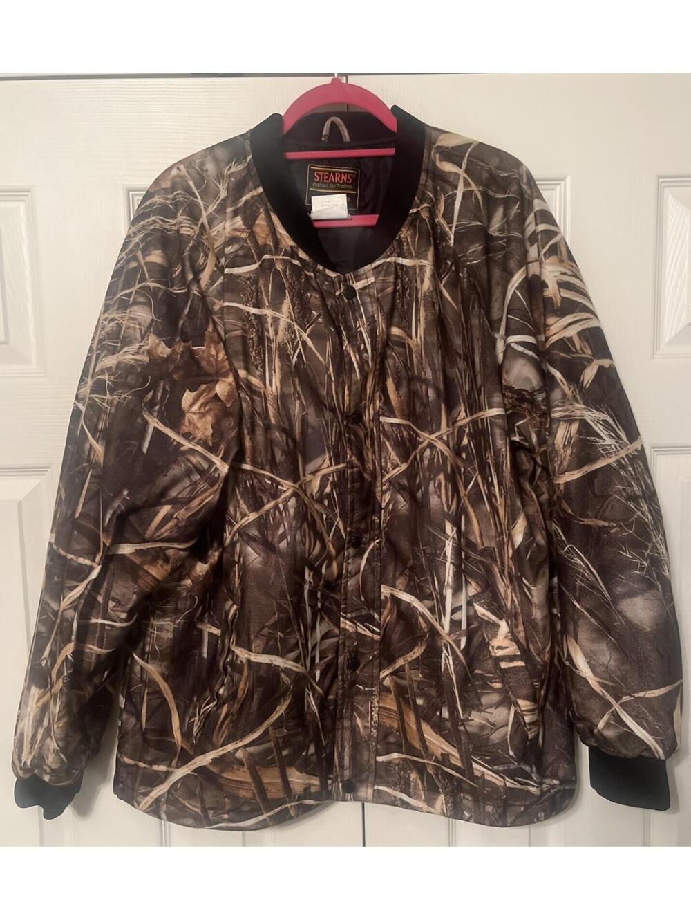 Stearns Dry Wear Mens Advantage Max-4 Camo Hunting Jacket Waterproof Size Large!